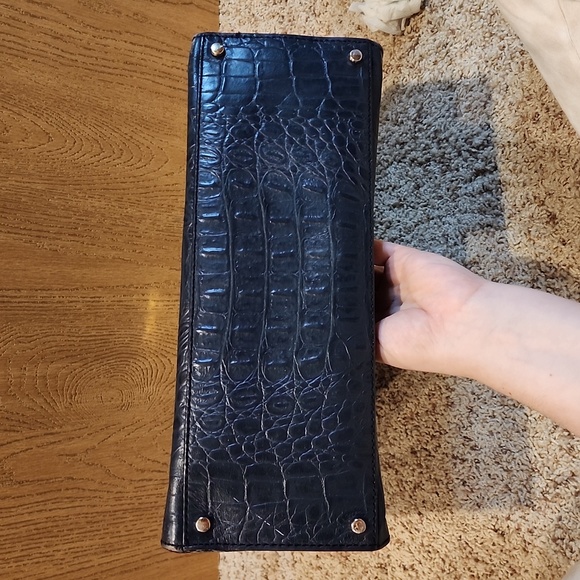 EUC Kate Spade Orchard Valley Sinclair Shoulder Bag Tote Croc Embossed Leather - Picture 5 of 8